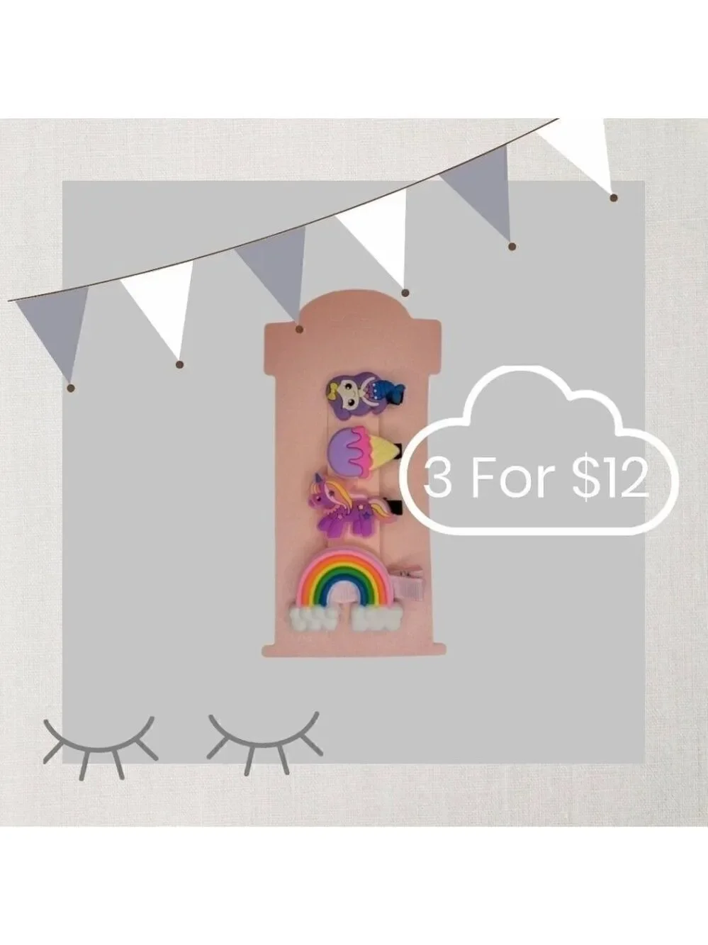 3 for $12 4pc Children Hairclips